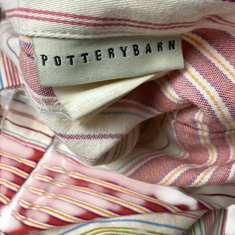 Pottery Barn Libby Red Stripe Pillow Sham Standard CottageCore Farmhouse Coastal